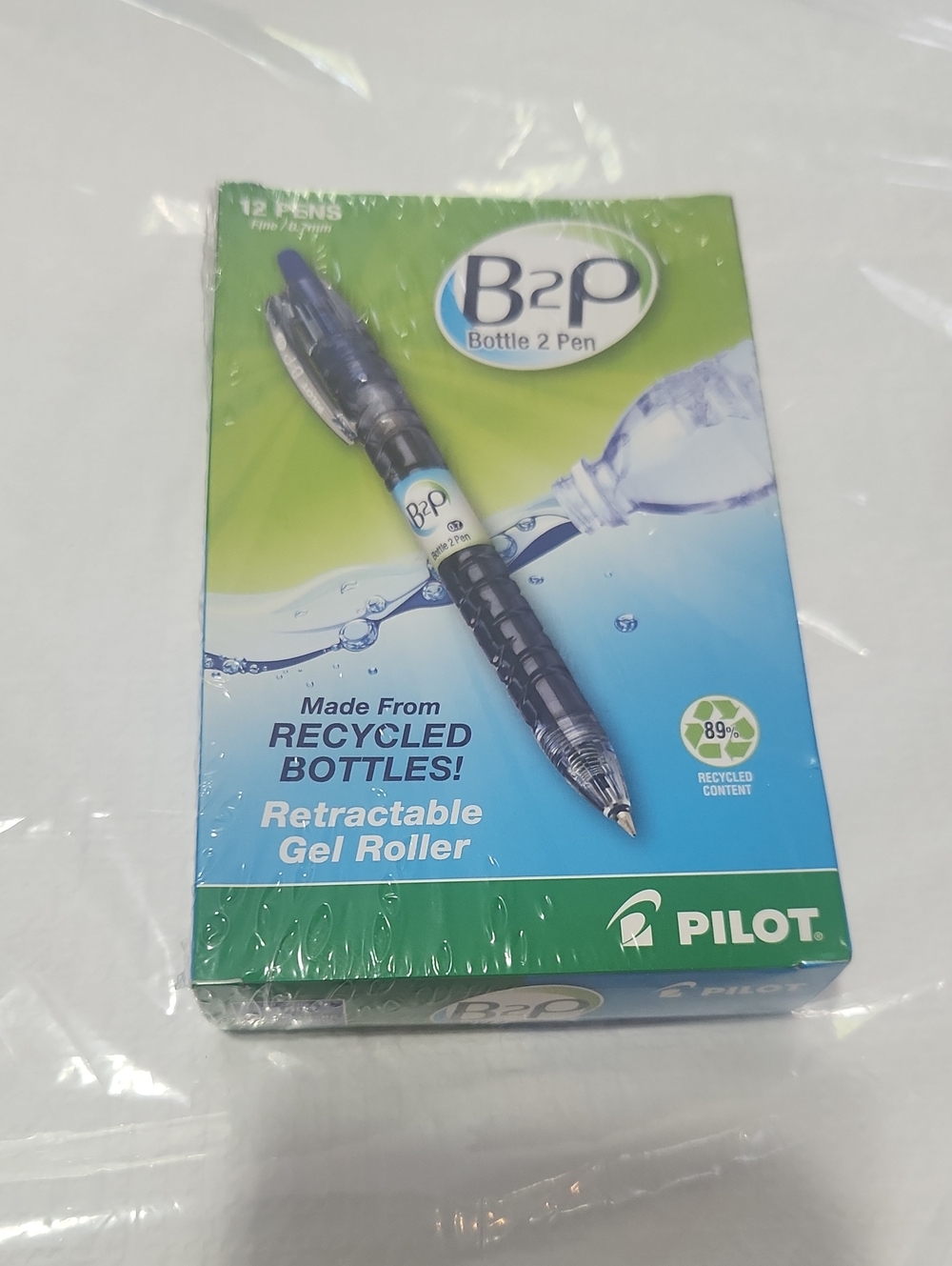 Bottle to Pen B2P Retractable Gel Roller Blue ink & Barrel Pilot fine .7m school